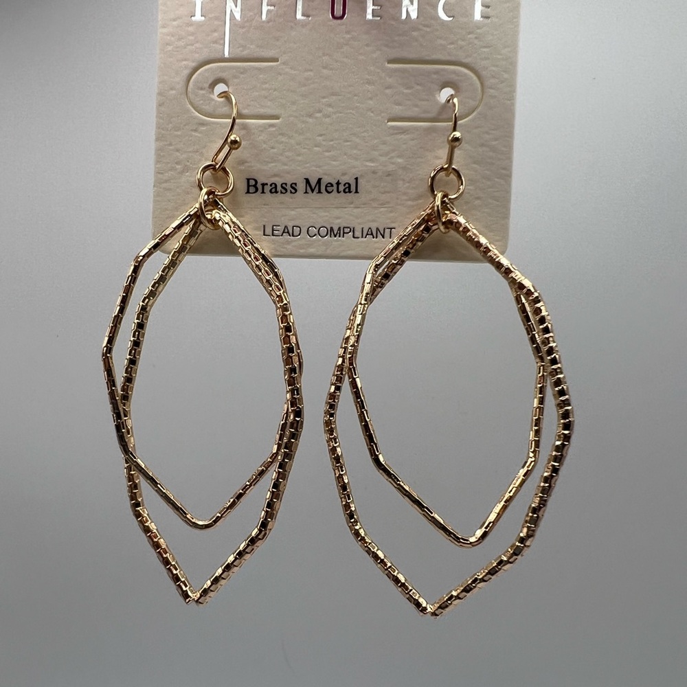 3/$30 Gold Tone Geometric NWT Earrings